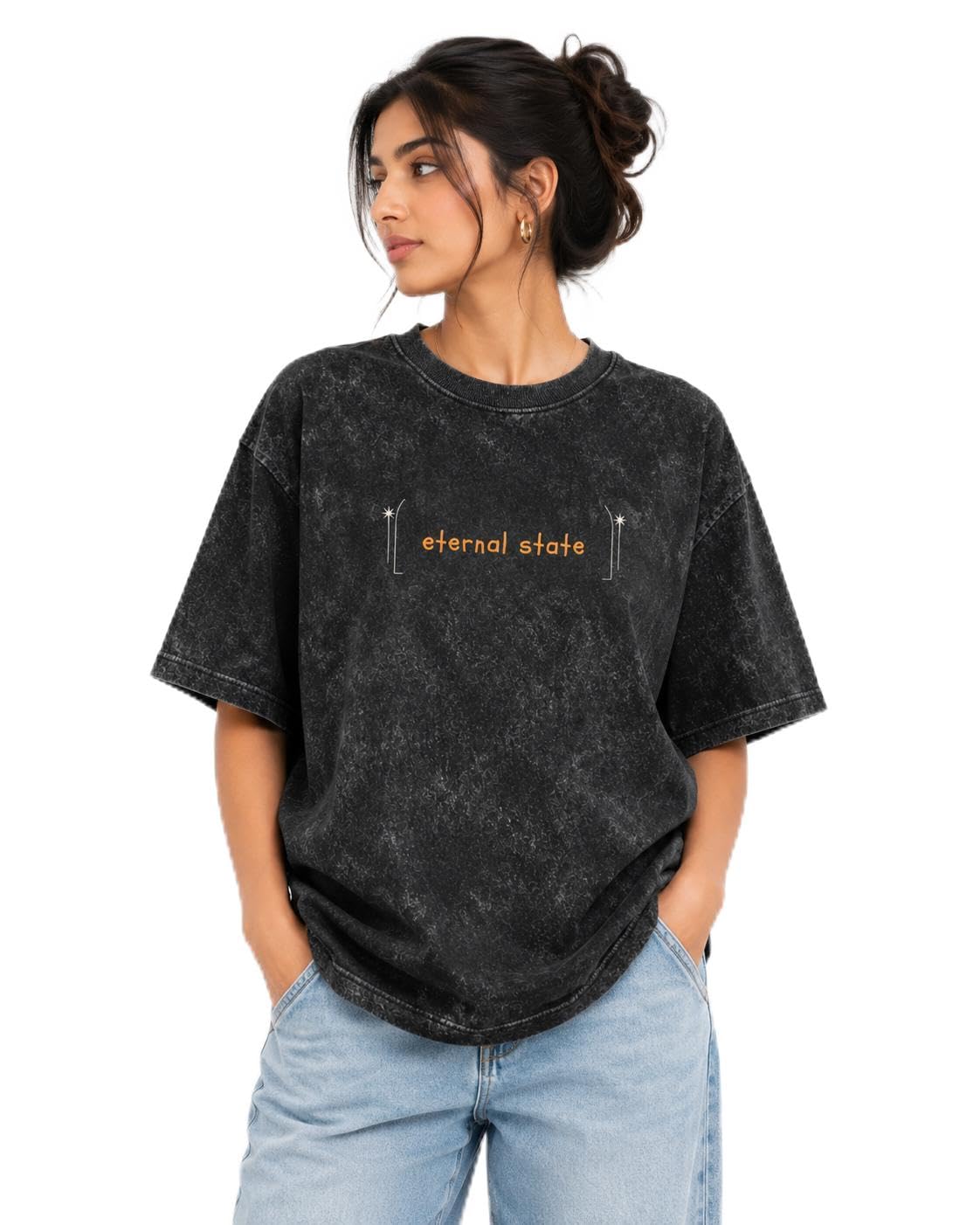 Black Acid Sacred Solaris Oversized Cotton Tee-image-19