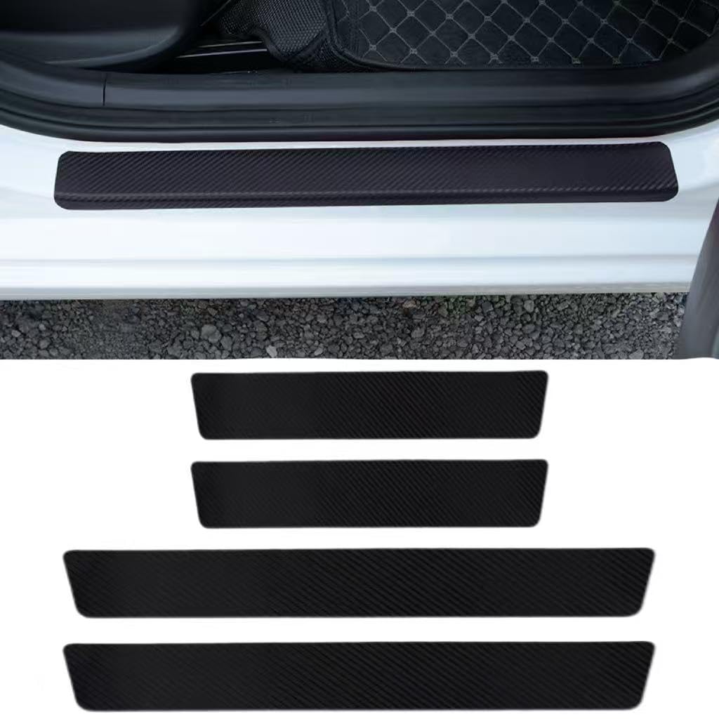 LVJINXIFAFA 4 Pieces Car Door Sill Protector for Mazda 6e 2025, Scuff Plate Guard Carbon Fiber Sticker Anti-Scratch Auto Accessories