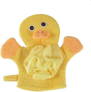 قفازات استحمام بتصميم وجه أرنب كرتوني للأطفال فوطة حمام أصفر من سايجا