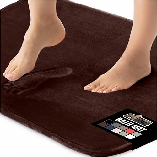 Miniatura 26 de GORILLA GRIP Alfombras de Baño de Espuma Viscoelástica, Tapetes de Baño de Terciopelo Suave y Absorbente, Puntos Duraderos en la Parte Inferior,