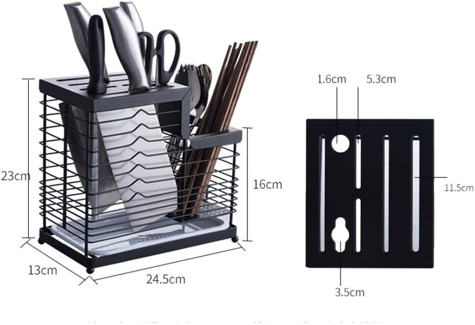 Kitchen Storage Rack Multifunctional Kitchen Rack 304 Stainless Steel Cutter Chopsticks Storage Rack with Drain Tray Storage Shelves