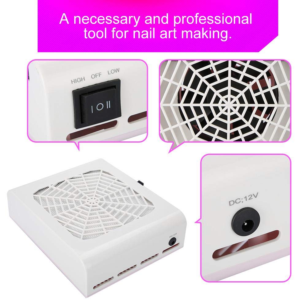 GOTOTOP Aspirapolvere Professionale per Unghie, Tavolo, 220 V, 48 W, Tipo di aspirazione, aspiratore Tavolo, per Nail Studio con Filtro Estraibile, 23 x 18 x 8 cm