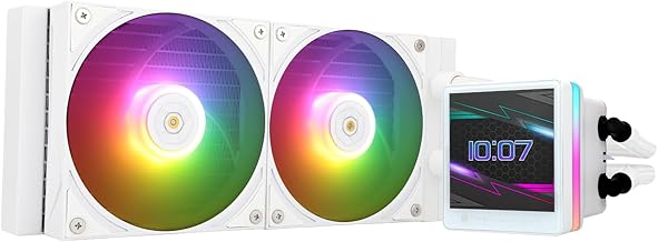 Thermalright Grand Vision 240 ARGB Weiß CPU AIO Kühler,PC 240 Spezifikation Wasserkühler System,IPS LCD-Bildschirm mit 480x480 Auflösung und 3,4 Zoll, für AM5,Intel LGA1700/1851,Hoch Performance Pumpe