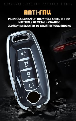 Miniatura 6 de ontto Guante para llavero de 4 botones con llavero compatible con Nissan 2023 X-Trial Kicks Rouge Pathfinder, guante inteligente para llaves de