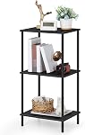 3 Tier Tall Side Table Small Telephone Table Stand with Storage Shelves 31.6 Inch Tall End Table Night Stand for Small Space Living Room Bedroom Bathroom Kitchen, Gray