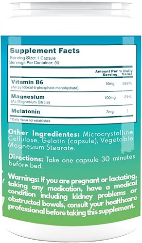Miniatura 6 de VAL Mg Experts Melatonina 3 mg con vitamina B6 y magnesio  Suministro para 90 días  Apoyo para dormir y ritmo circadiano saludable  Sin OMG, sin