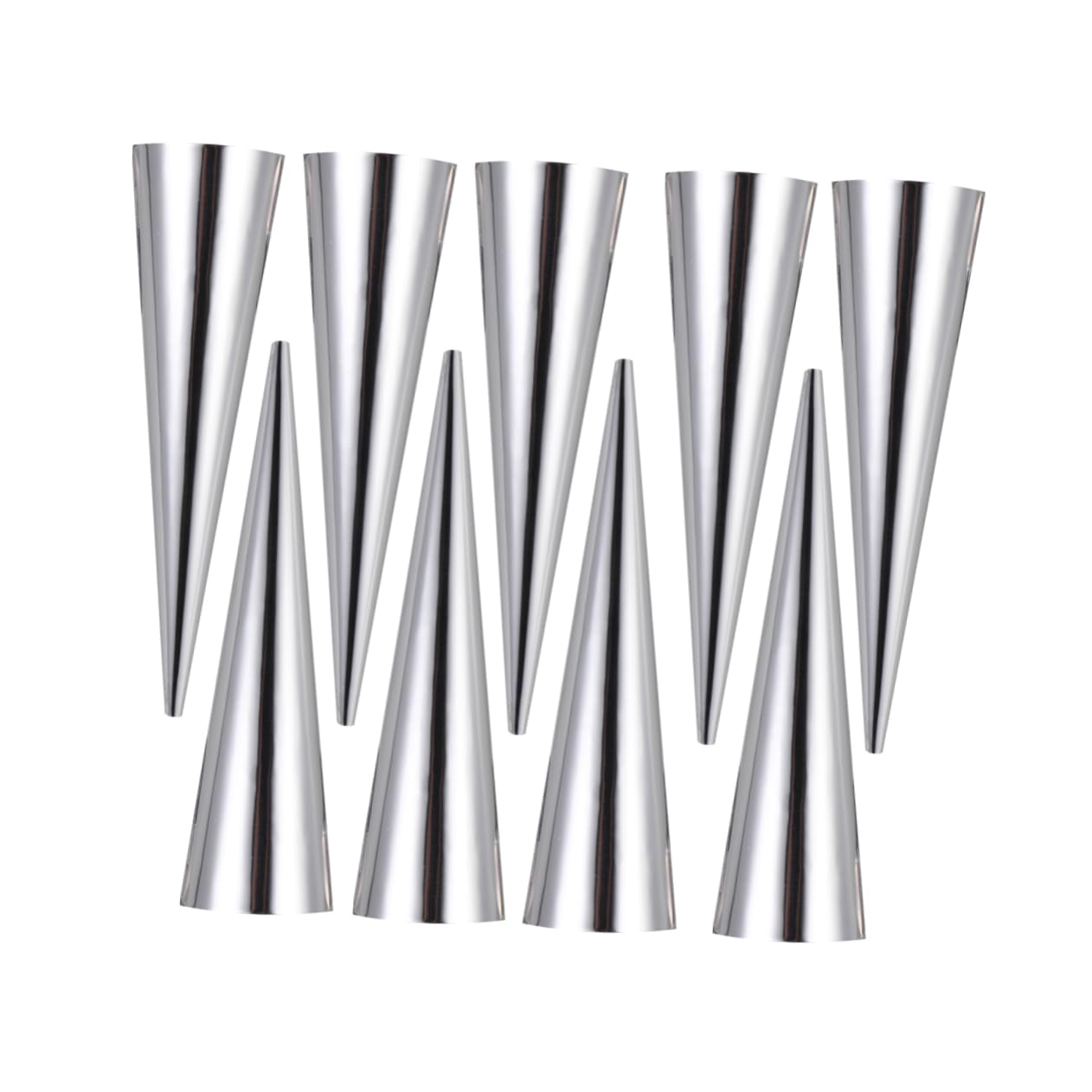 SOLUSTRE 9Pcs Stainless Steel Bread Baking Conical Shaped Croissant for Home Bakery Baking Tools for Delicious Bread Making