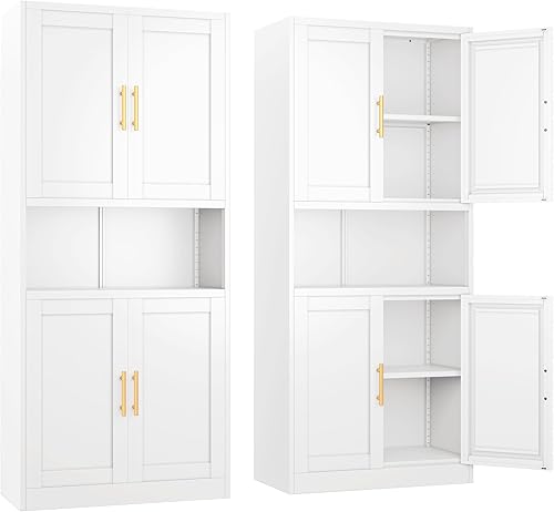 Miniatura 19 de Ckzbk - Armario de almacenamiento de 51.18 pulgadas de alto, gabinete de baño de metal para despensa, con 3 estantes ajustables para cocina, oficina