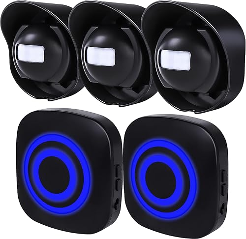 Alarma inalámbrica de entrada de 328 pies con sensor de movimiento resistente a la intemperie, alarma de seguridad, protege la propiedad