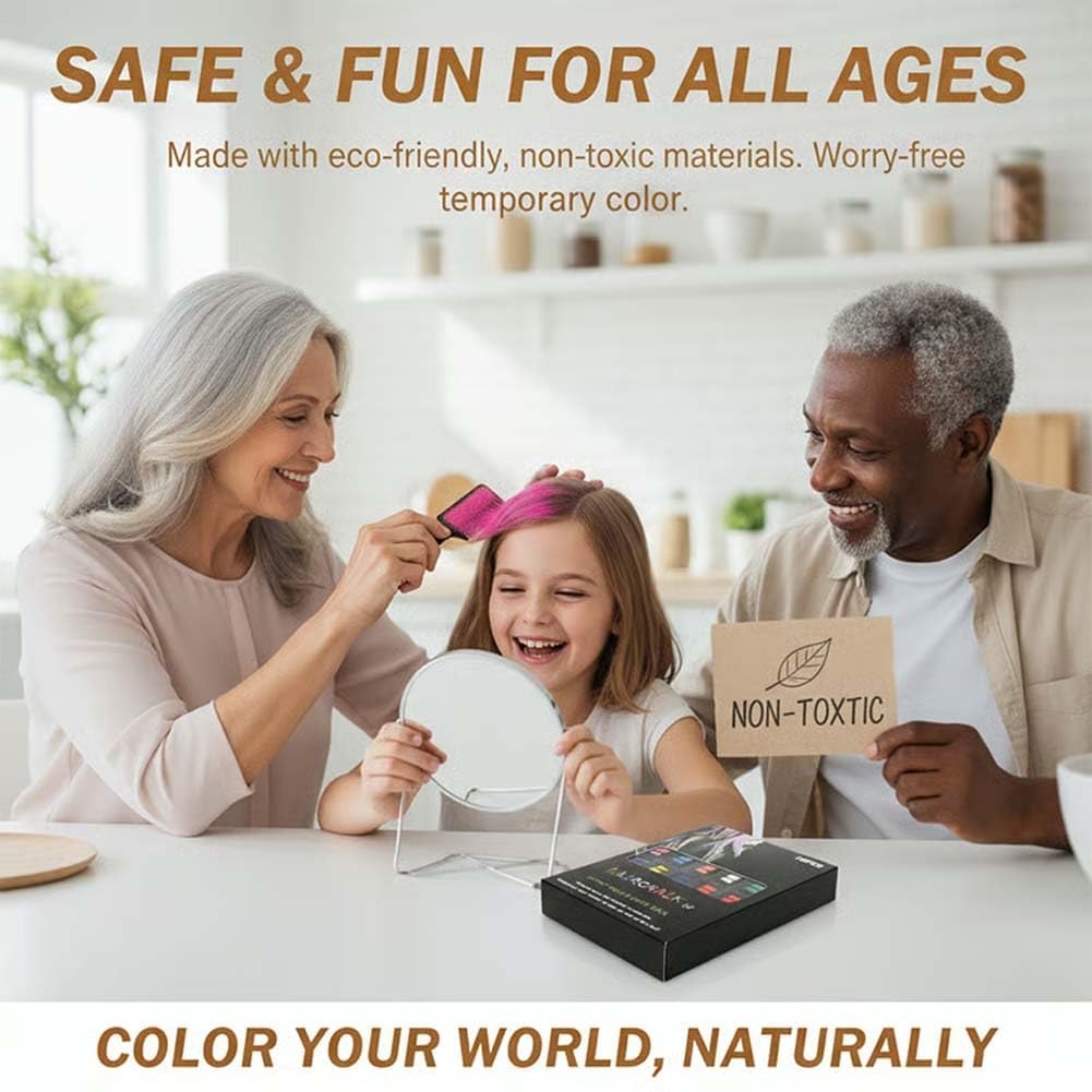 Festive Fun Hair Chalk Combs, 10 Colors Hair Chalk for Girls, Washable Temporary Hair Color Dye for Birthday Party, Christmas Gifts (2Sets)