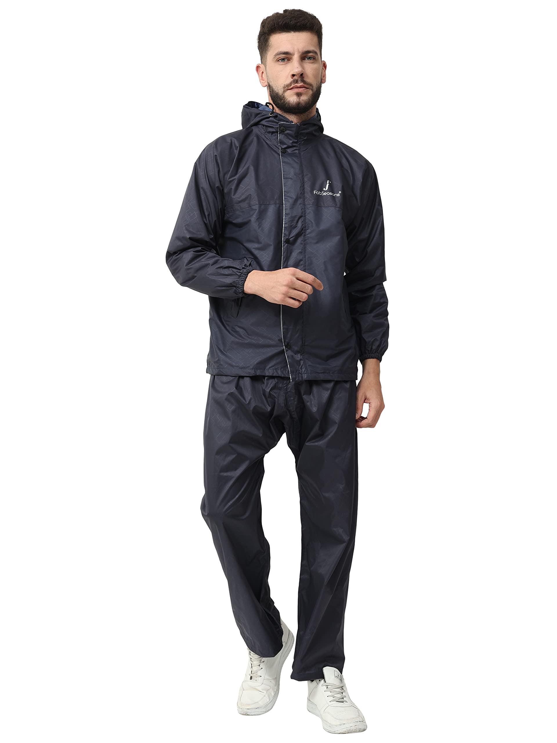 fabseasons Heavy Duty Printed Reversible Double Layered Waterproof Raincoat set with adjustable Hood & Deep Mobile Pocket-picture-11