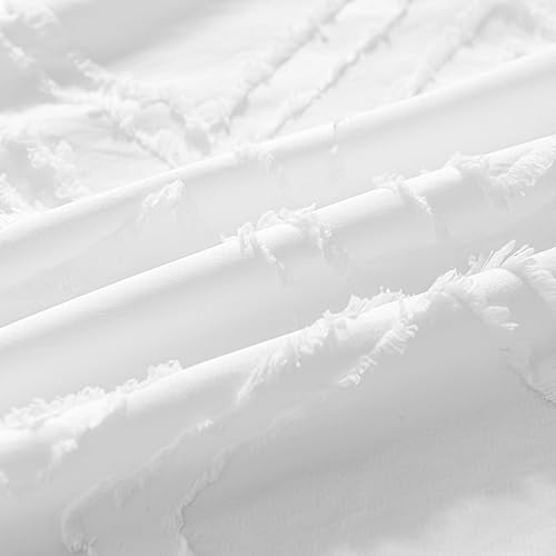 Miniatura 7 de Falda de cama copetuda, falda de cama con volantes con esquinas divididas, falda de cama Queen de 16 pulgadas de caída, falda de cama cuadrada