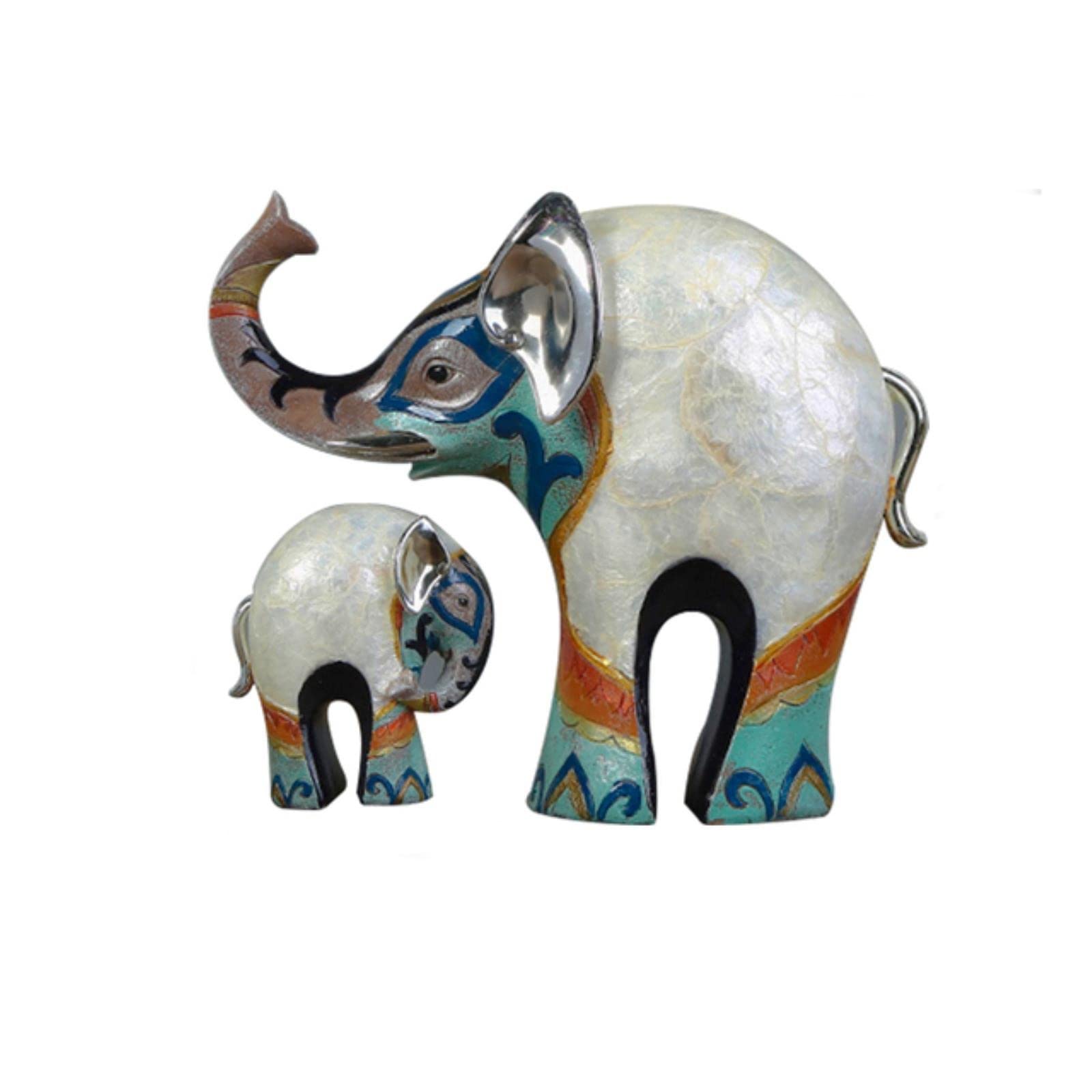 SARGE Estatua del Elefante de la Suerte Figura de Elefante en Miniatura en Resina Adorno de Elefante Feng Shui Dorado Decoración del hogar