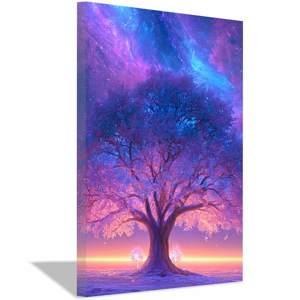 HOQIU Print Canvas Poster Decor Abstract Blossoms tree canvas prints, nature wall art, for Bathroom Home Office Decor(Multicolor)-30x40cm Framed
