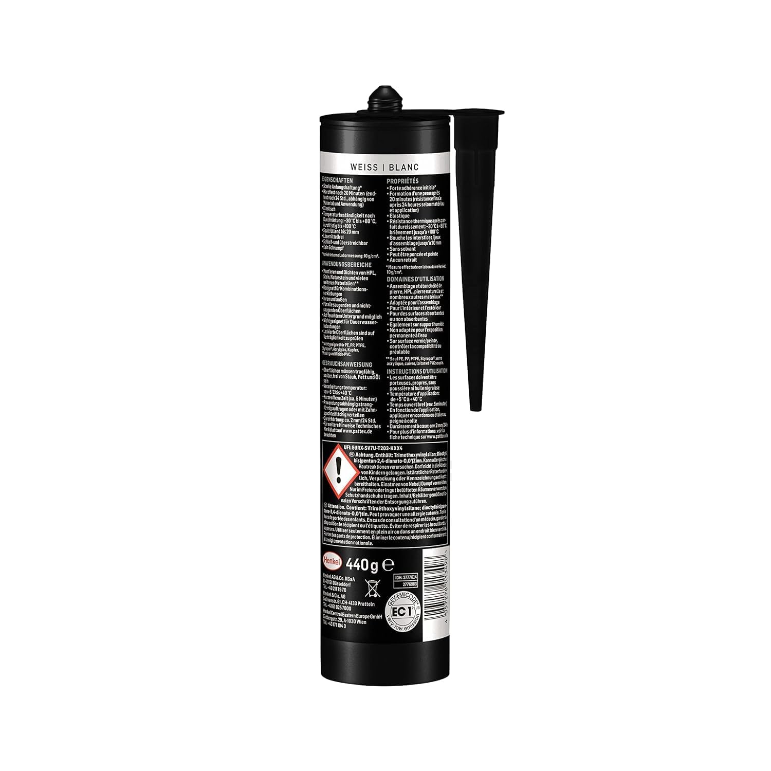 Pattex Montagekleber Express – 3x 440g Kartusche, weiß | Extra schnell & stark, für schnelle Montagearbeiten ohne Bohren