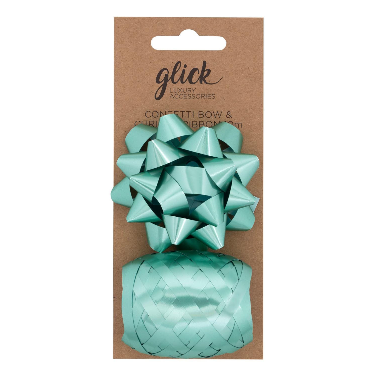 Glick Luxury Bow & Curling Ribbon for Gift Wrapping, Arts & Crafts, Aqua Bow 7cm x 7cm, Aqua Ribbon 10 metres