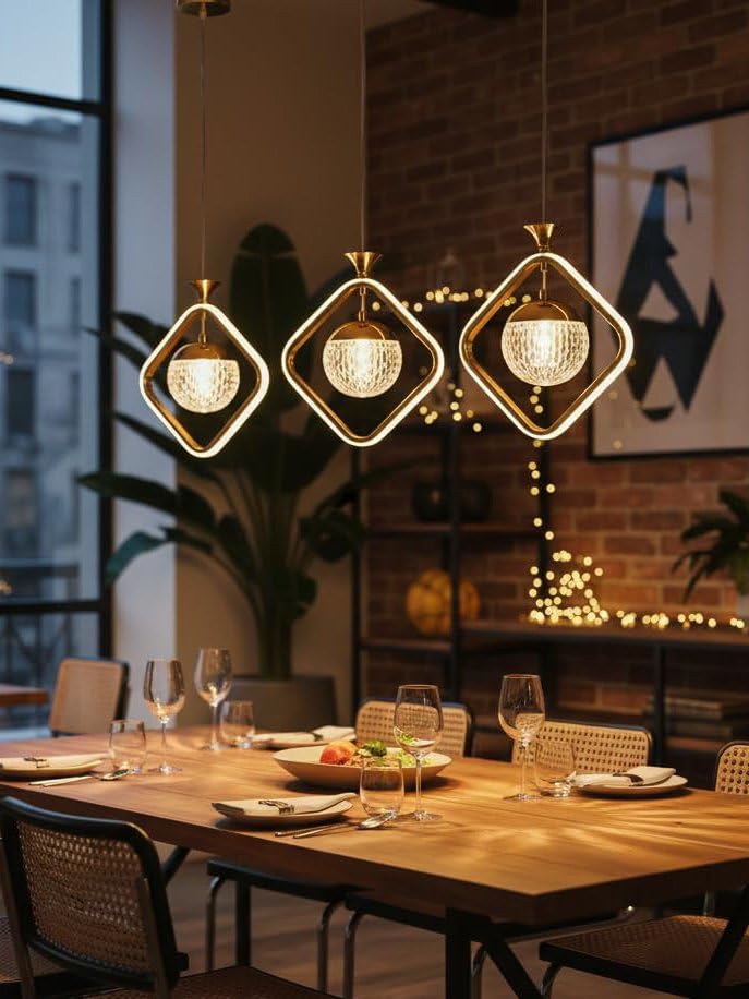 Image of BrightLyt LED Hanging Lights for Living Room /Bedside, Pendant Lights for Ceiling of Kitchen Island, Hanging Lights for Home Decoration /Dining Area /Cafe (Pack of 1) (HL56A)