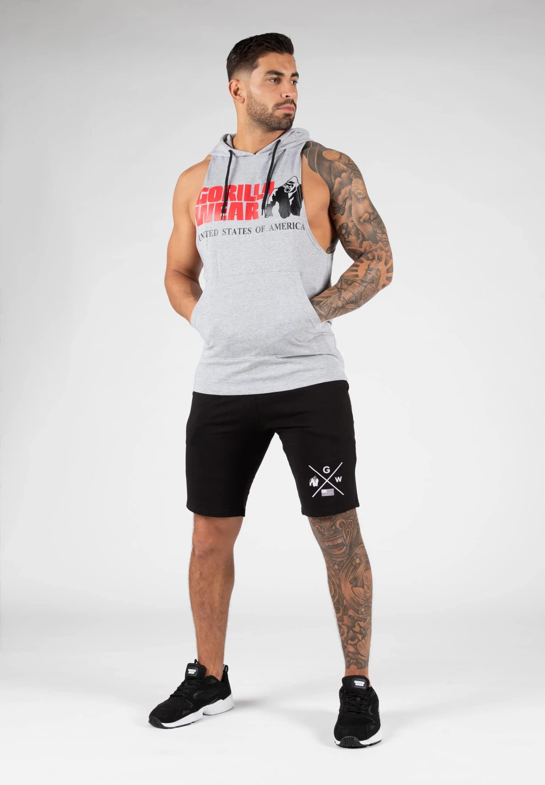 GORILLA WEAR Rogers Tank Top z kapturem - szary melanż