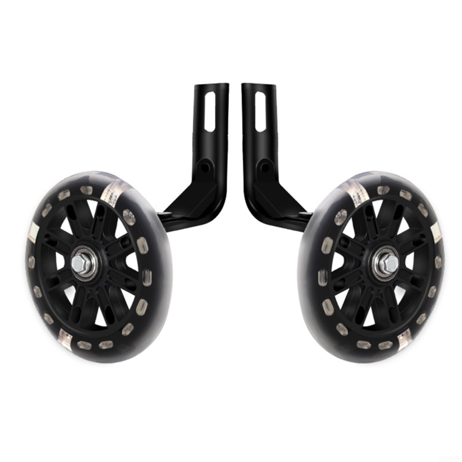 Evenoonest Training Wheels with Flashing PU Wheels for 14/16/20 Inch Kids Bicycles, Stable Anti-Wear Auxiliary Wheels for Single Speed Bikes(16inch)