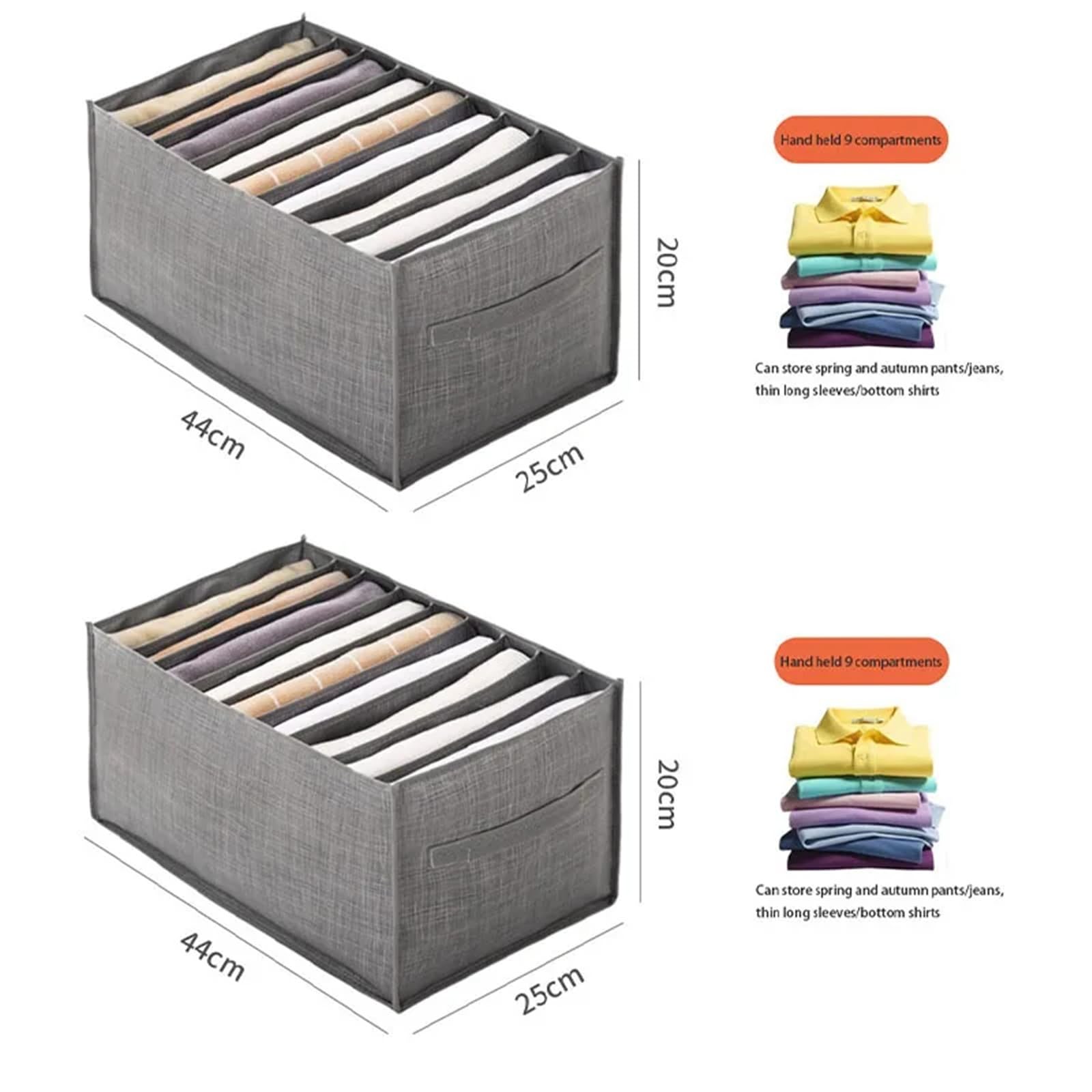 Organizador de cajones para Ropa Interior, Caja de Almacenamiento para Calcetines, Sujetador, 2 Piezas, Ropa, Pantalones y Vaqueros, Armario, Corbata, Camiseta.