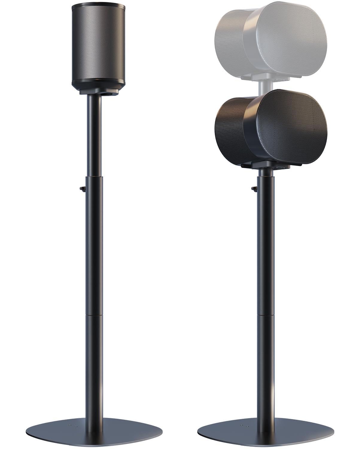 2er Set Lautsprecherständer kompatibel mit Sonos Era 100 SL, Era 100 & Era 300, höhenverstellbar 74–99 cm, stabile Metall Boxenständer mit Kabelmanagement, für Wohnzimmer & Heimkino