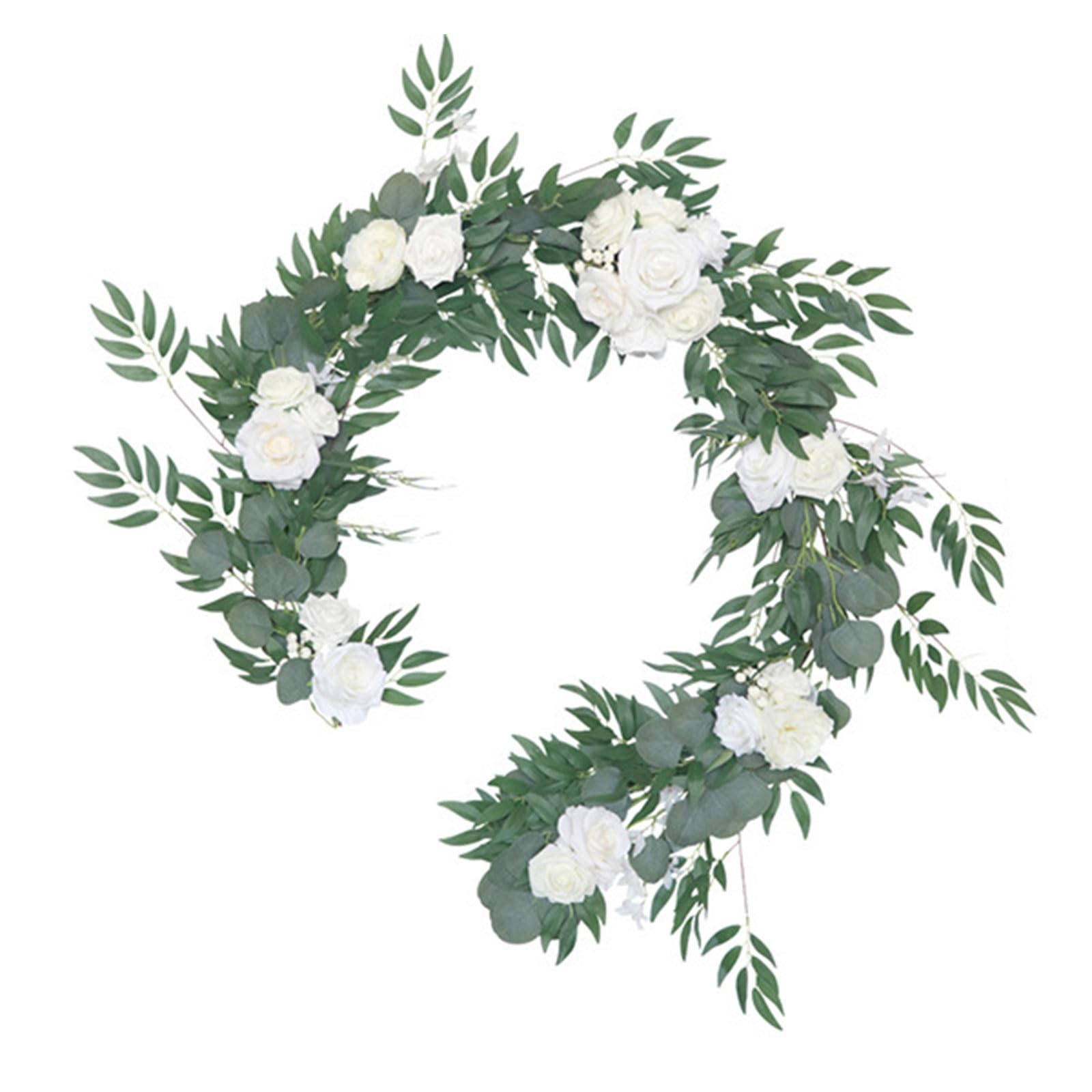 Elnwnnkc Artificial Rose Flower Vine Handcrafted Greenery Garland Table Runner Wedding Centerpieces Party Table Decorations Greenery Garland Runner Christmas Fall Handcrafted
