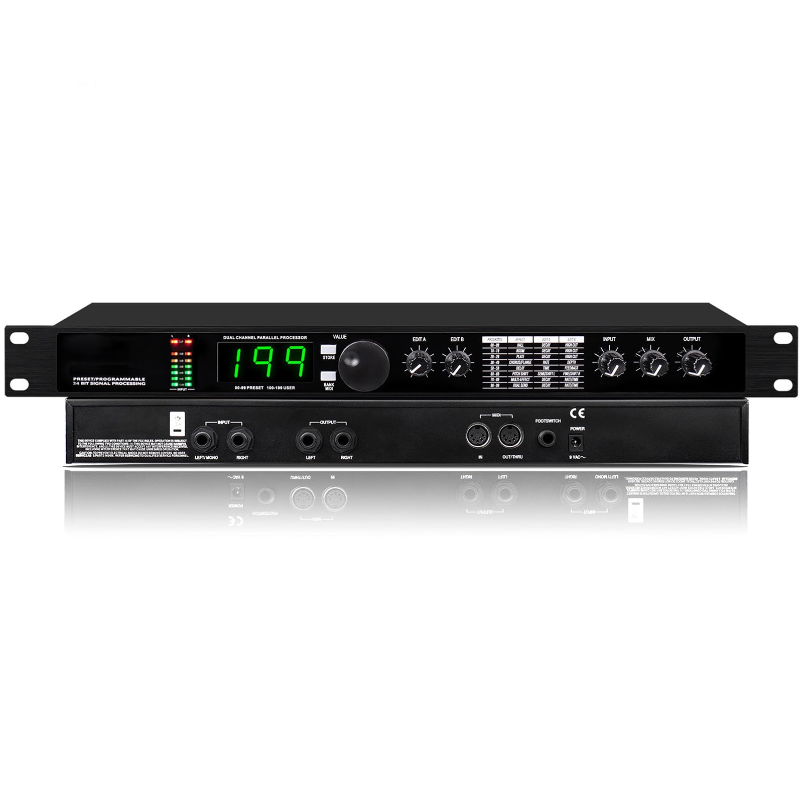 Procesador De Audio Digital, Ecualizador, Reducción Automática De Ruido, con Pantalla LCD, Reverberación Y Procesador DSP De Múltiples Efectos, para Karaoke KTV, Micrófono Vocal