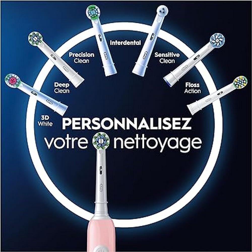 Oral-B Cepillo eléctrico recargable Pro Series 1 rosa con 1 cabezal de repuesto, 1 funda de viaje, 1 cepillo de dientes