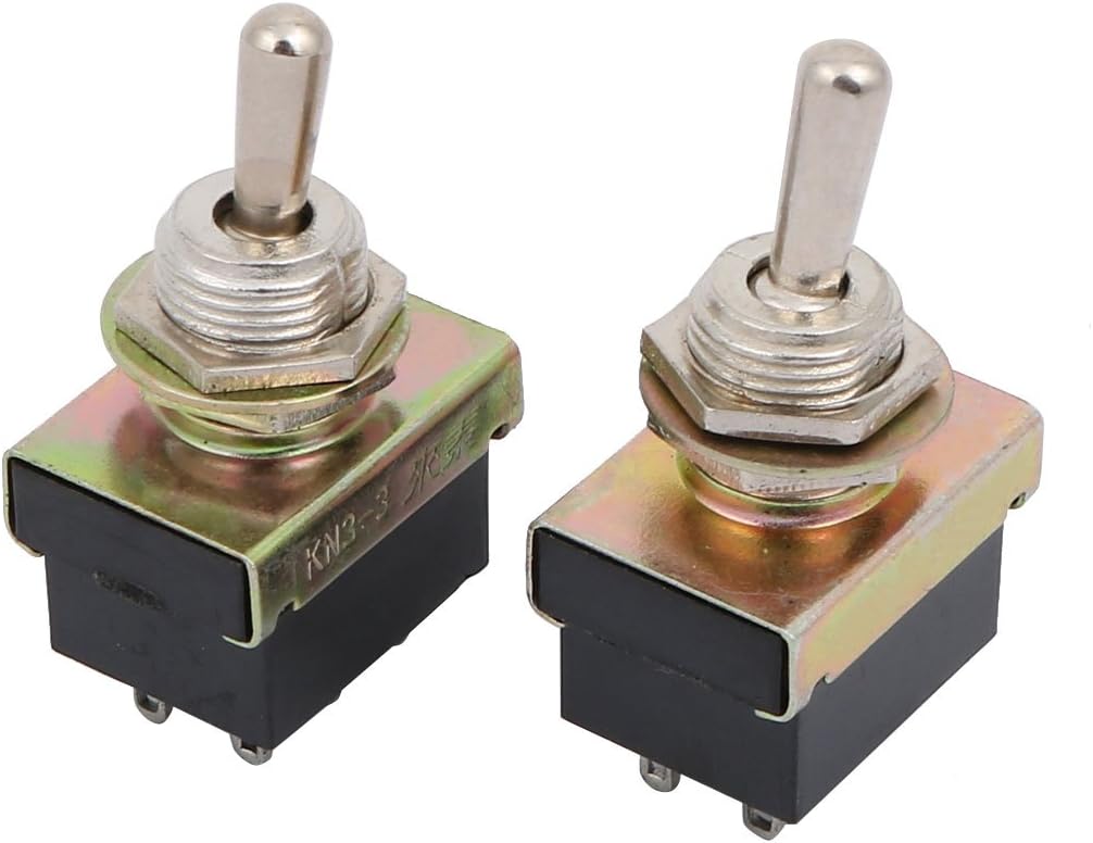 Aexit 12Pcs AC Control electrical 220V 3A 2 Position 6 Terminals DPDT Latching Toggle Switch