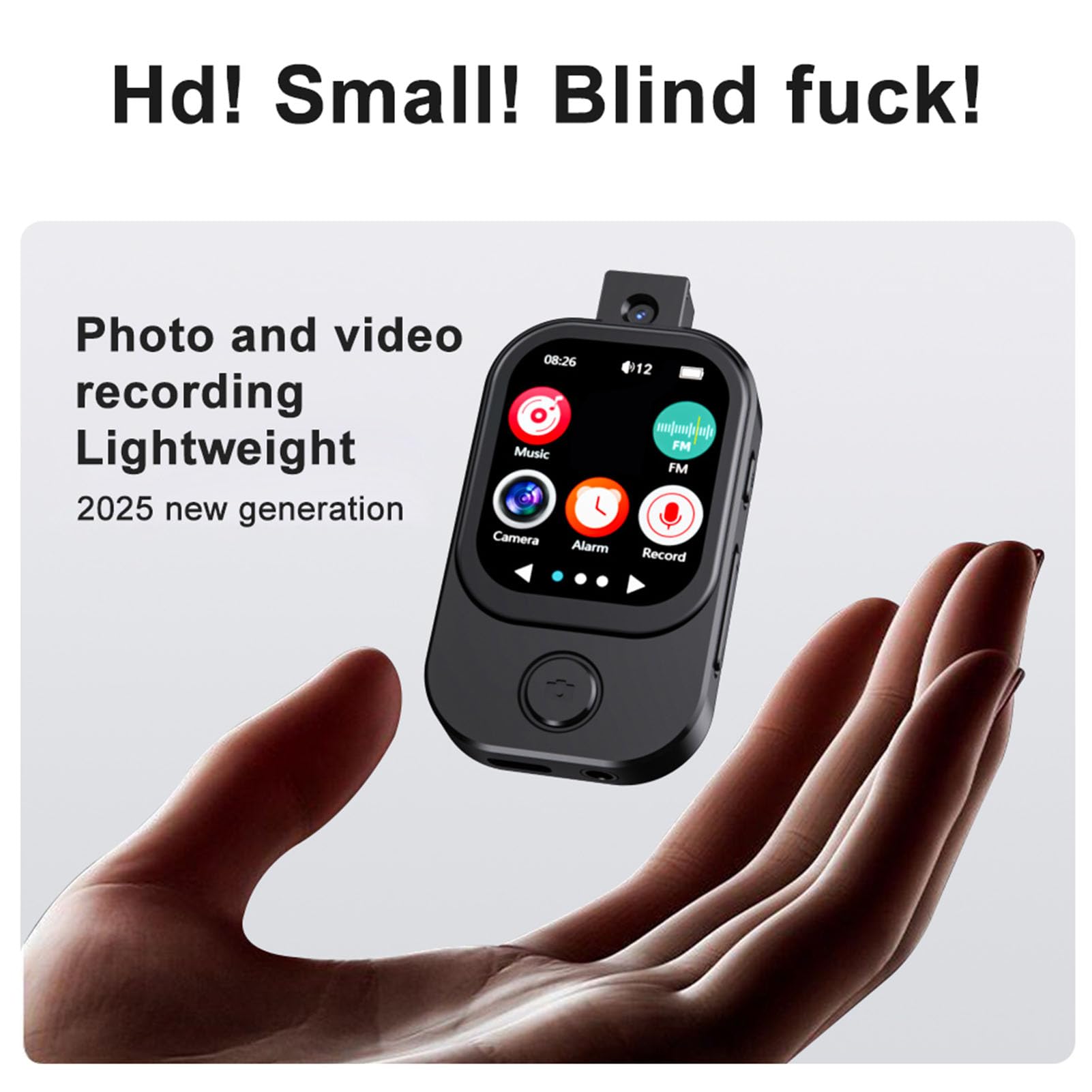 Denash Player MP3 con Bluetooth e WiFi, Lettore MP3 Portatile con Fotocamera, Altoparlante HiFi, Lettori di Musica Touch Screen 2.01 con Emetti (32 g di Piccoli schede di Memoria)