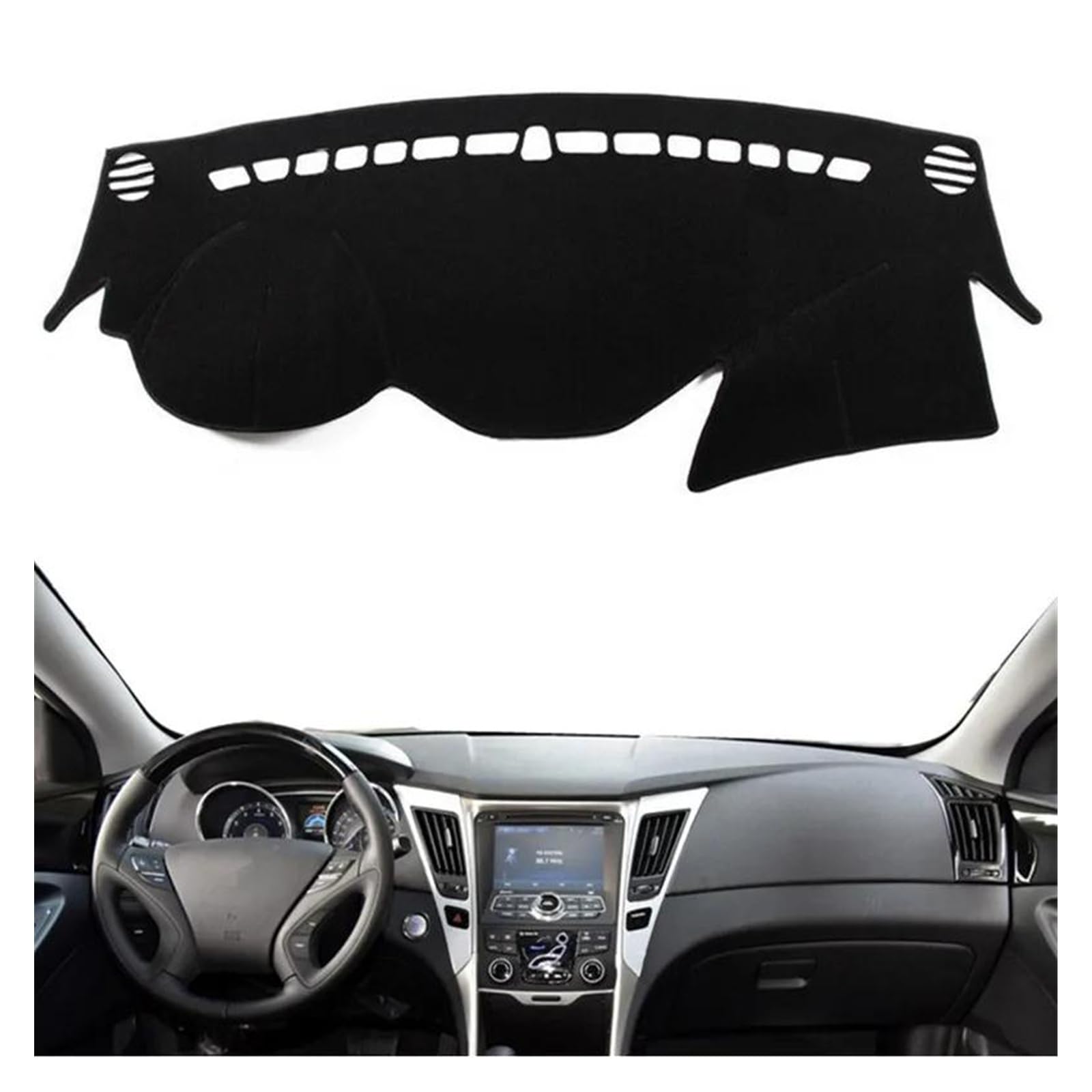 Cubierta Salpicadero Para Hyundai Para Sonata I45 I40 2010 2011 2012 2013 2014 YF Parasol Antideslizante Proteger Alfombra Salpicadero Almohadilla Cubierta Tablero Mat Alfombrilla Cubierta Tablero(Bla