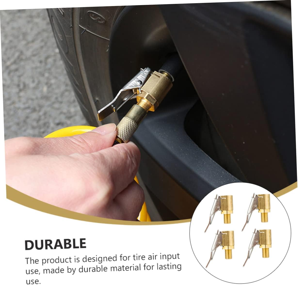 GARVALON 12pcs Brass Tire Air Quick Connect Tire Inflator Adapters for Car Truck No-Leak Design for Secure Inflation