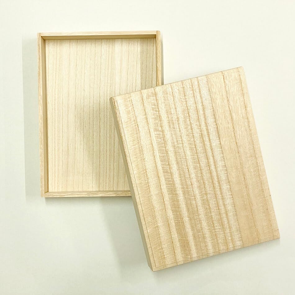 売約品★桐箱　帯箱　木製 フタ付き収納ボックス 長方形　帯締めなど小物収納 Amazon｜増田桐箱店 桐箱 通帳サイズ W19.2cm×D12.3cm×H3.9cm