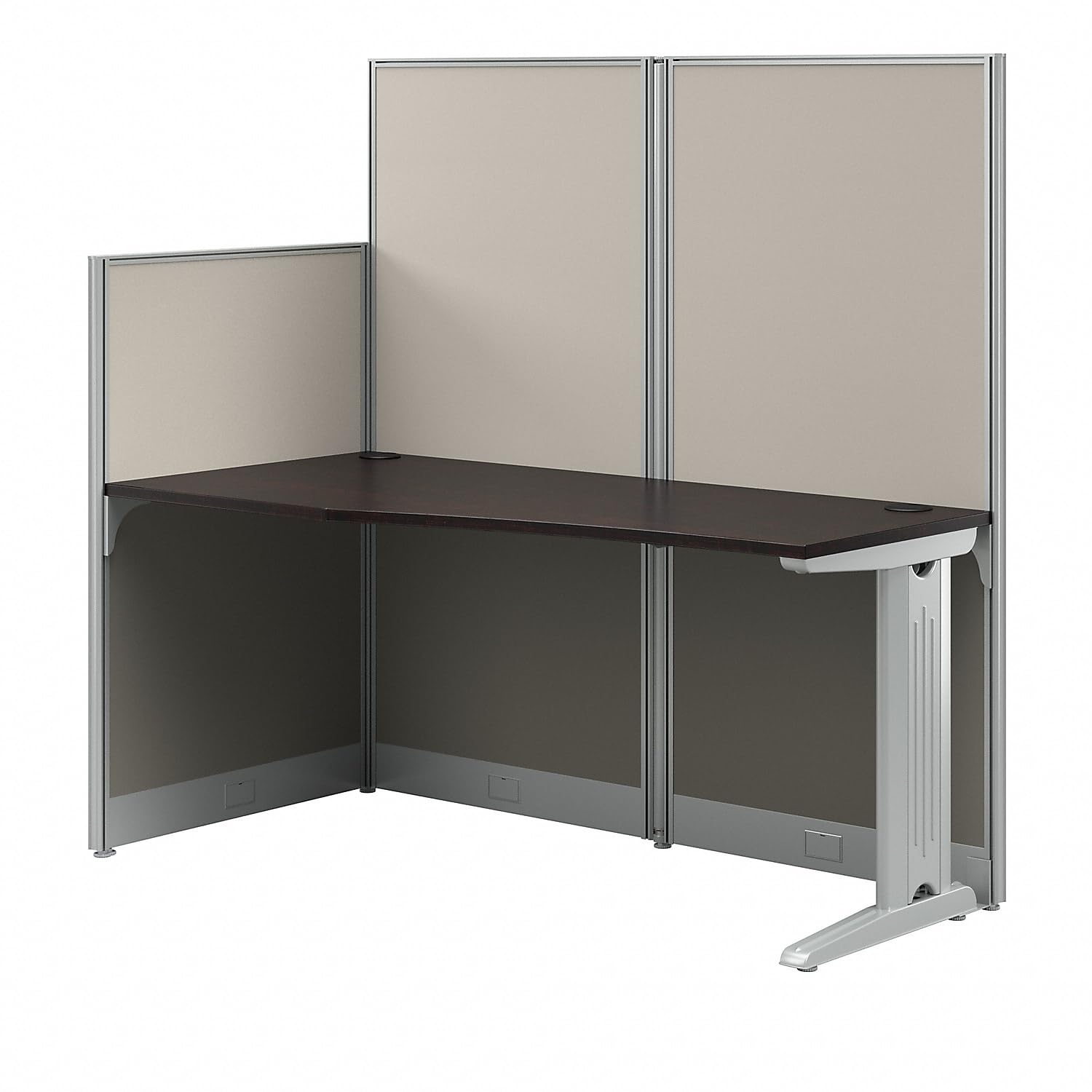 Bush Business Furniture Office in an Hour 65W x 33D Straight Cubicle Desk in Mocha Cherry, Modern Computer Table with Privacy Panels for Commercial Workspace