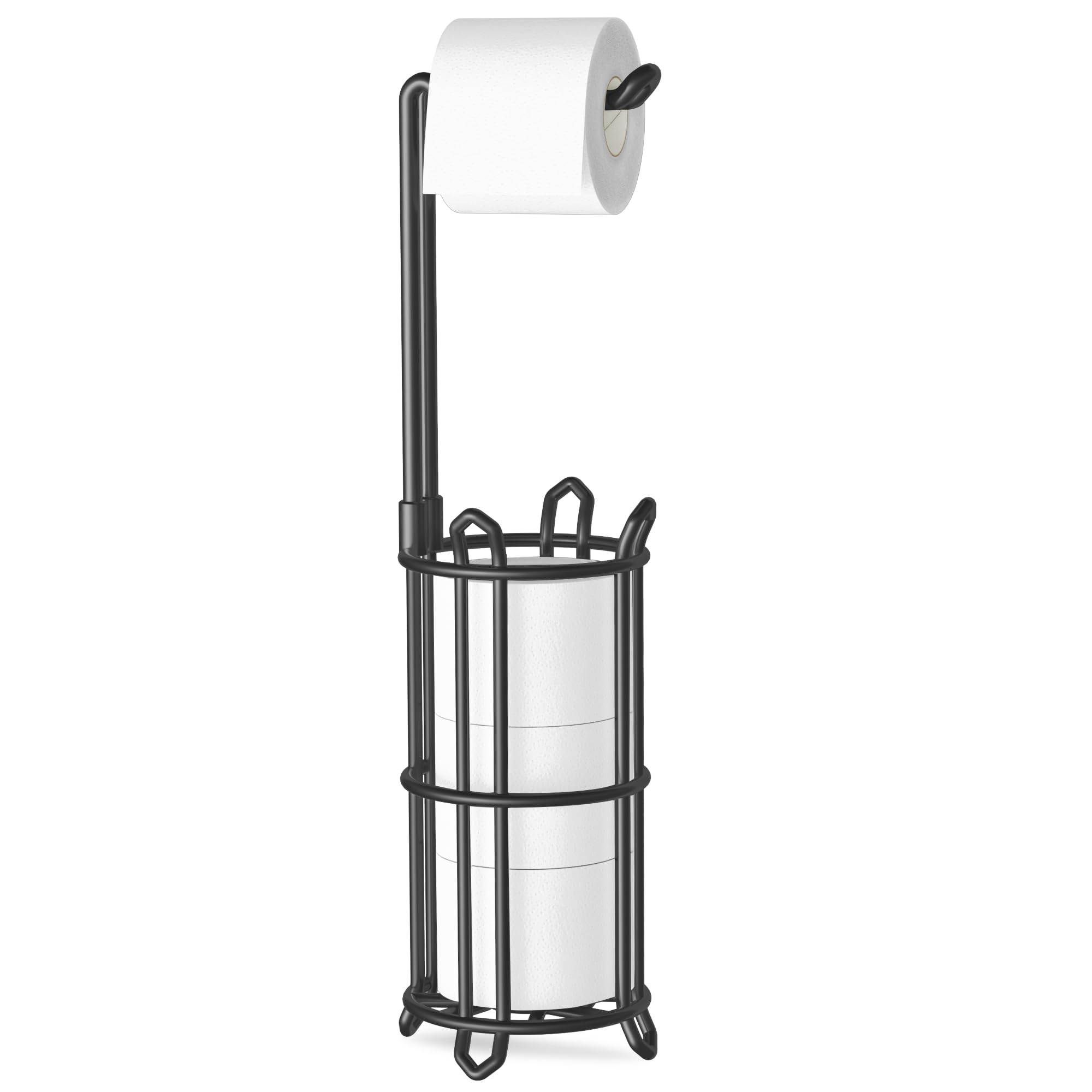 Porta Carta Igienica da Terra, Colonna bagno porta rotolo dispenser supporto moderno,a prova di ruggine,può contenere 4 rotoli