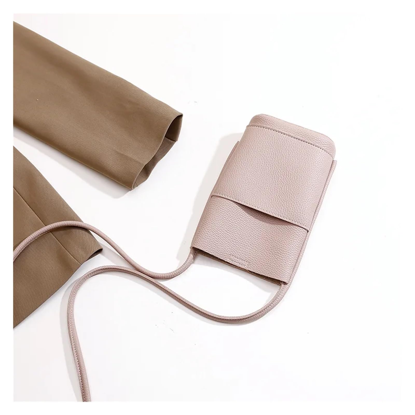 Bolso for teléfono móvil for Mujer, Bandolera pequeña de Cuero, Bolso de Compras Unisex Minimalista y versátil Adecuado para Viajar, Fiesta, Trabajo(Pink)