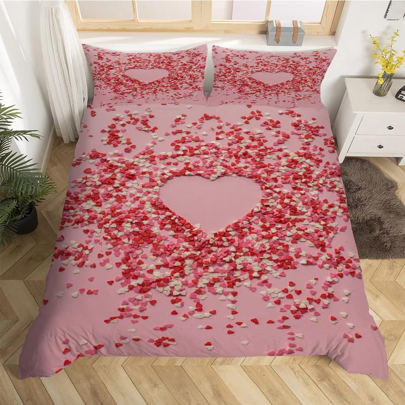 ★ 掛け布団カバー 掛け布団 カバー ピンク 210×210cm Amazon｜ピンクのハート布団カバー キング 230X210 cmあめ掛け布団