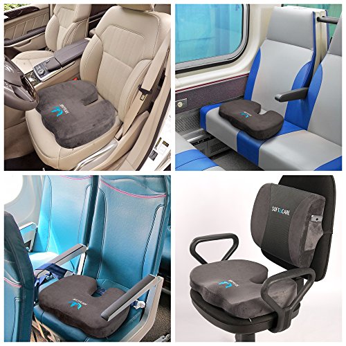 Softacare Seat Cushion Coccyx Orthopedic Memory Foam And Lumbar Support Pillow, Set Of 2, Dark Grey (Grey, 2 Pcs) #TOP4