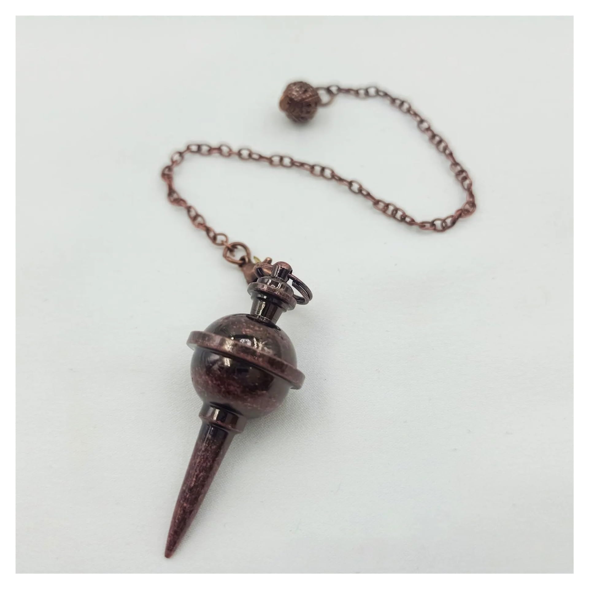 Péndulo de metal de cobre real para radiestesia, adivinación, curación de energía, péndulos antiguos, péndulos biogeométricos