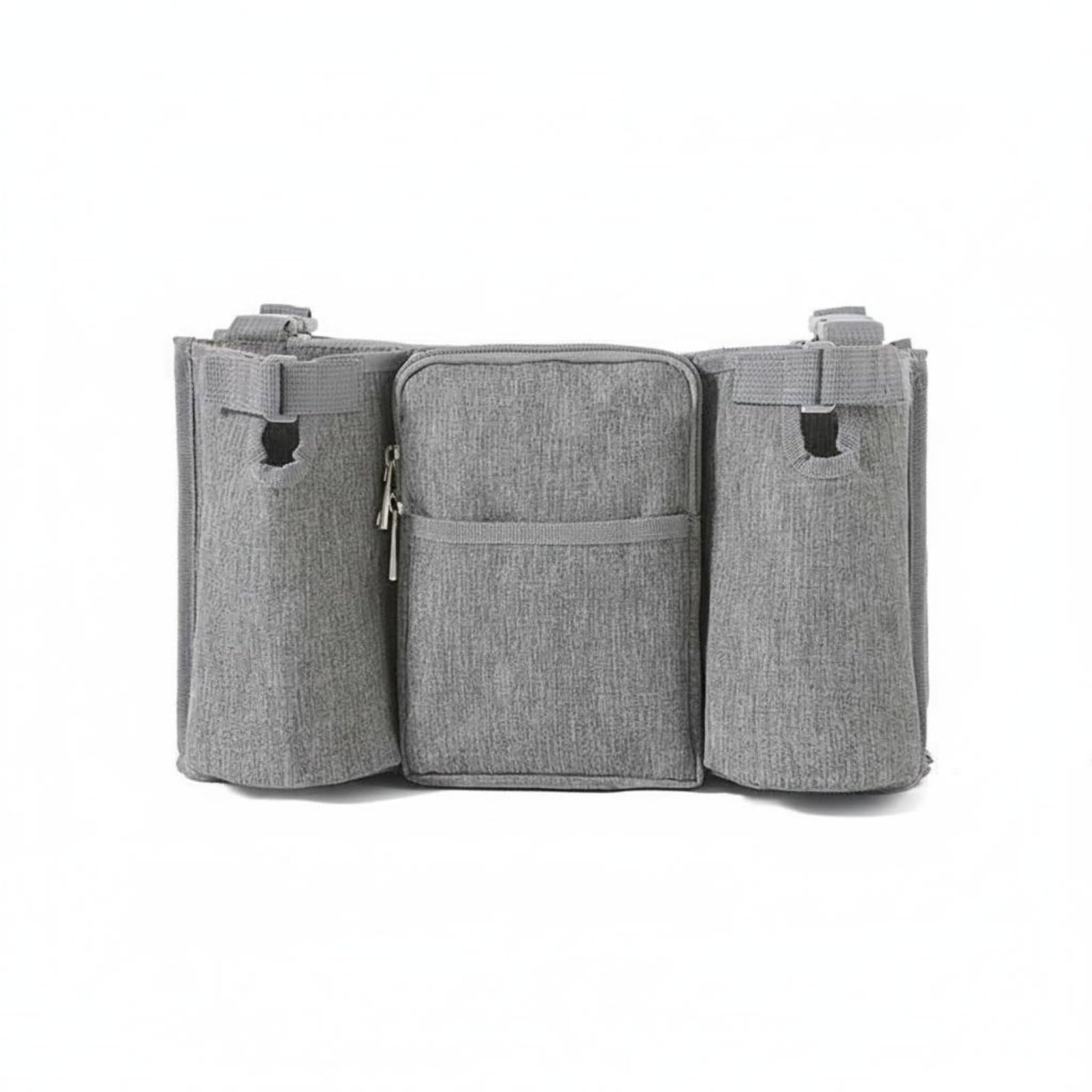 Stroller Organizer with Phone Bag Large Capacity Baby Stroller Hanging Organizer Multi-Pocket for Walking, Outdoor, Gray-image-19
