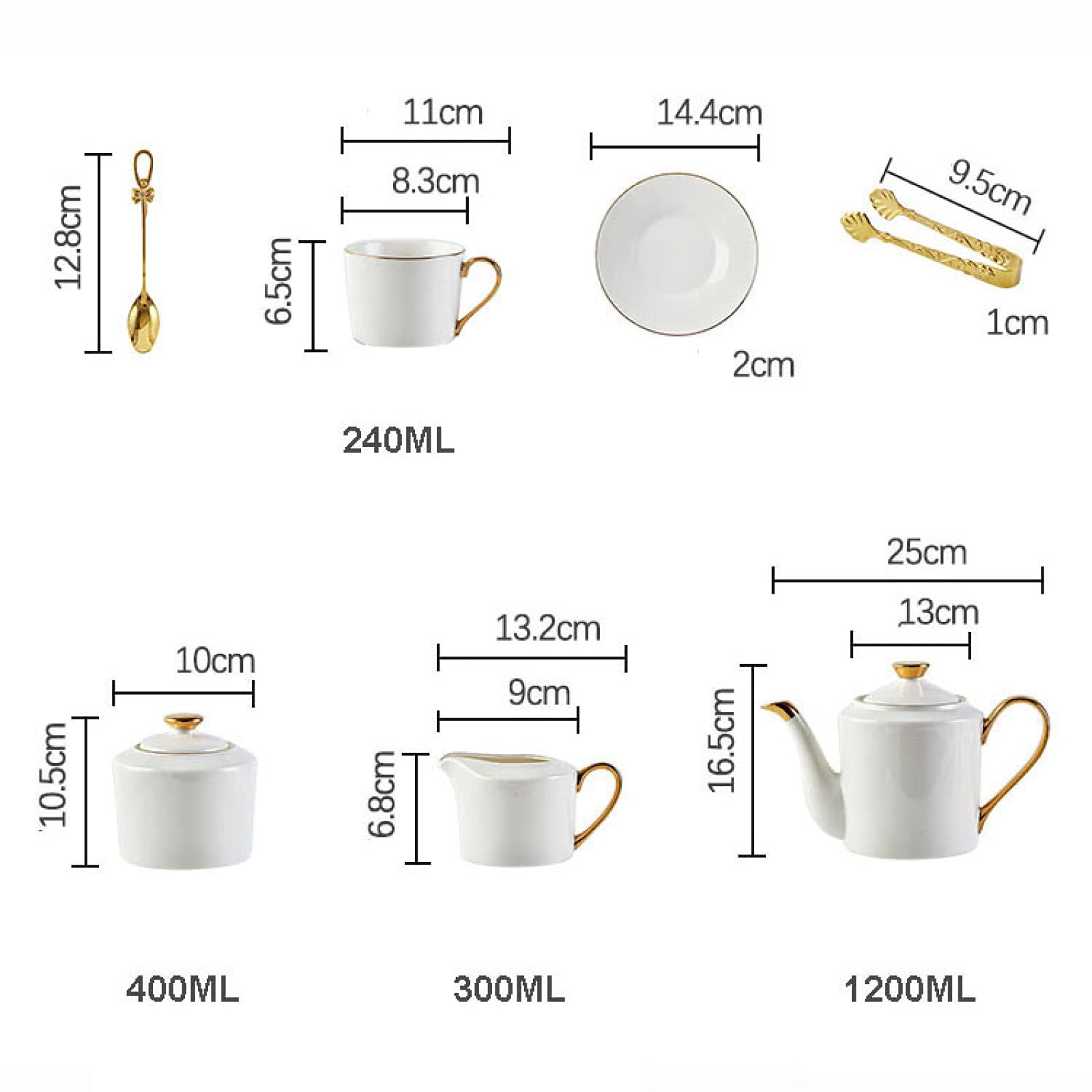 21-Częściowy Zestaw Prezentowy Z Białej Porcelany Do Parzenia Kawy I Herbaty, Z Ceramicznymi Filiżankami Do Herbaty Oraz Zestawem 6 Sztuk, Czajniczkiem, Cukierniczką I Łyżeczkami.