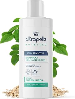 Ultrasesitive Delicate Natural Detox 96% (200 ml) Delicate shampoo for sensitive hair leather, ideal for frequent washing, anti-pollution with extracts of oats and moringa