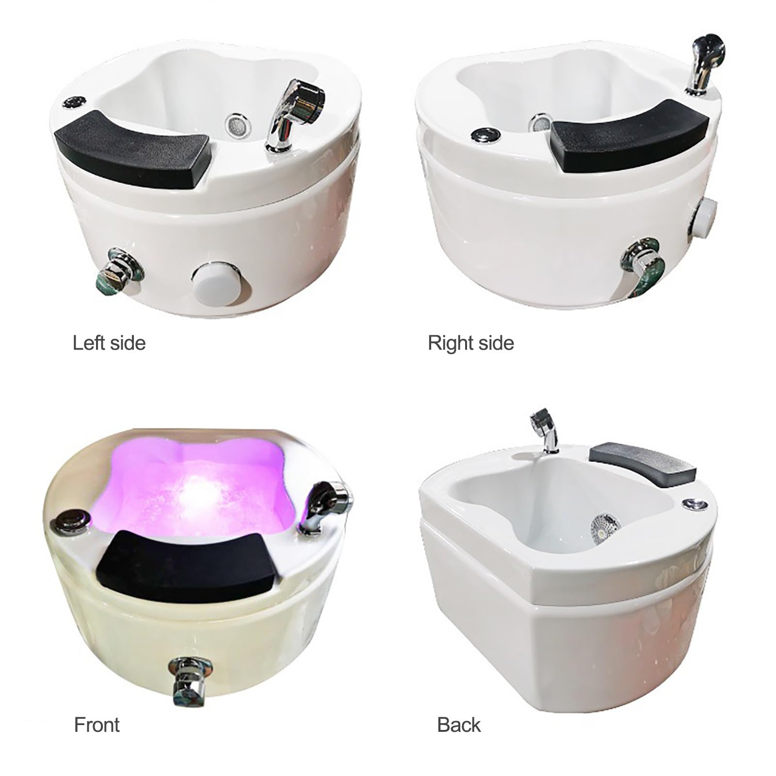 Akrylowa wanna stóp spa kąpiel stóp pedicure miska pedicure wanna spa z masażem kolorowa lampa i regulowana temperatura, dla stóp relaks stres
