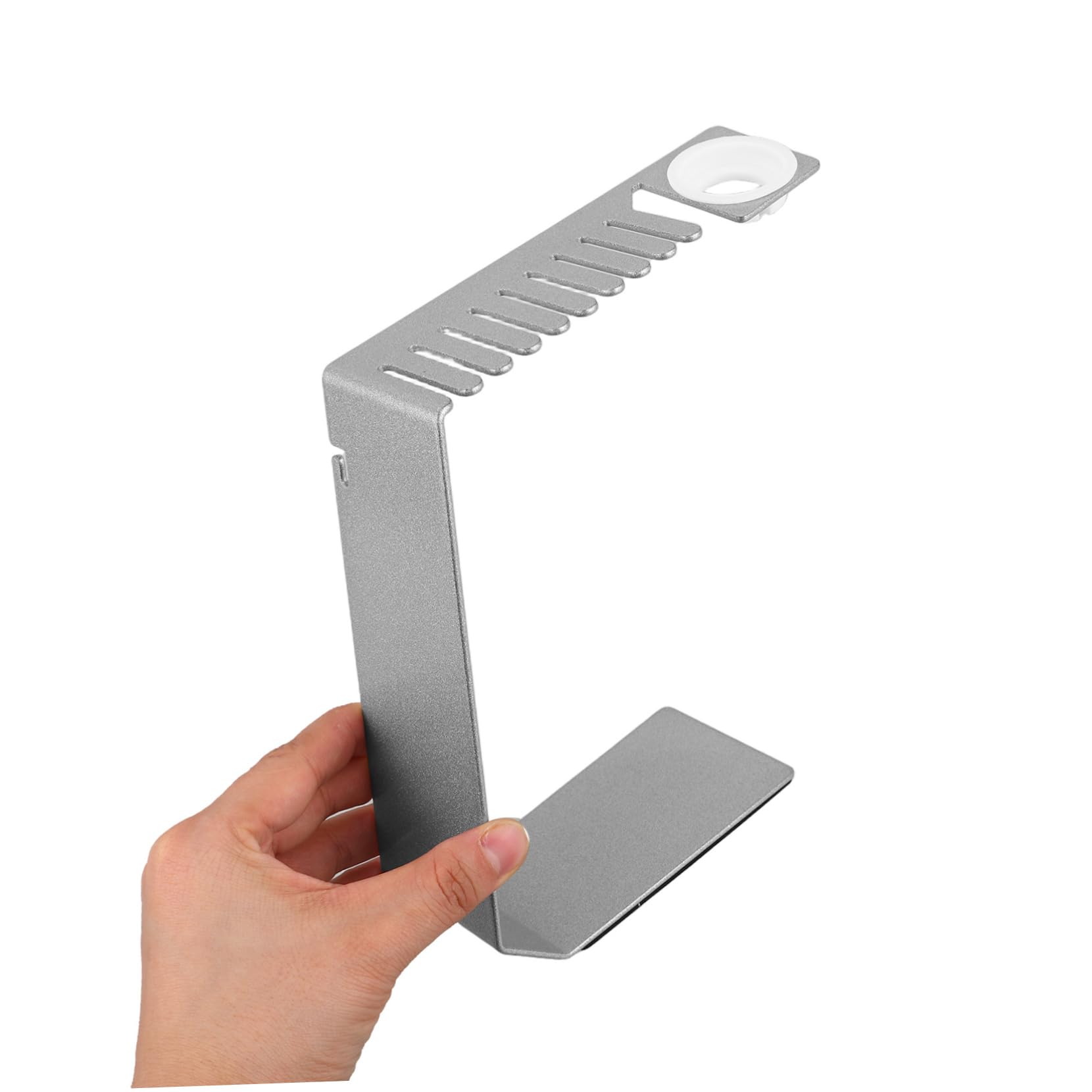 Supporto di Ricarica per Smartwatch con Supporto per Cinturino, Argento | Acciaio Inossidabile, Base da Scrivania, Finitura Curata e Uso Semplice