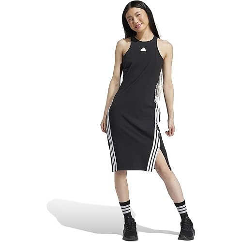 adidas Future Icon 3-Stripes Dress - Dress for Women - A-line Silhouette - Side Splits - Crew Neckline