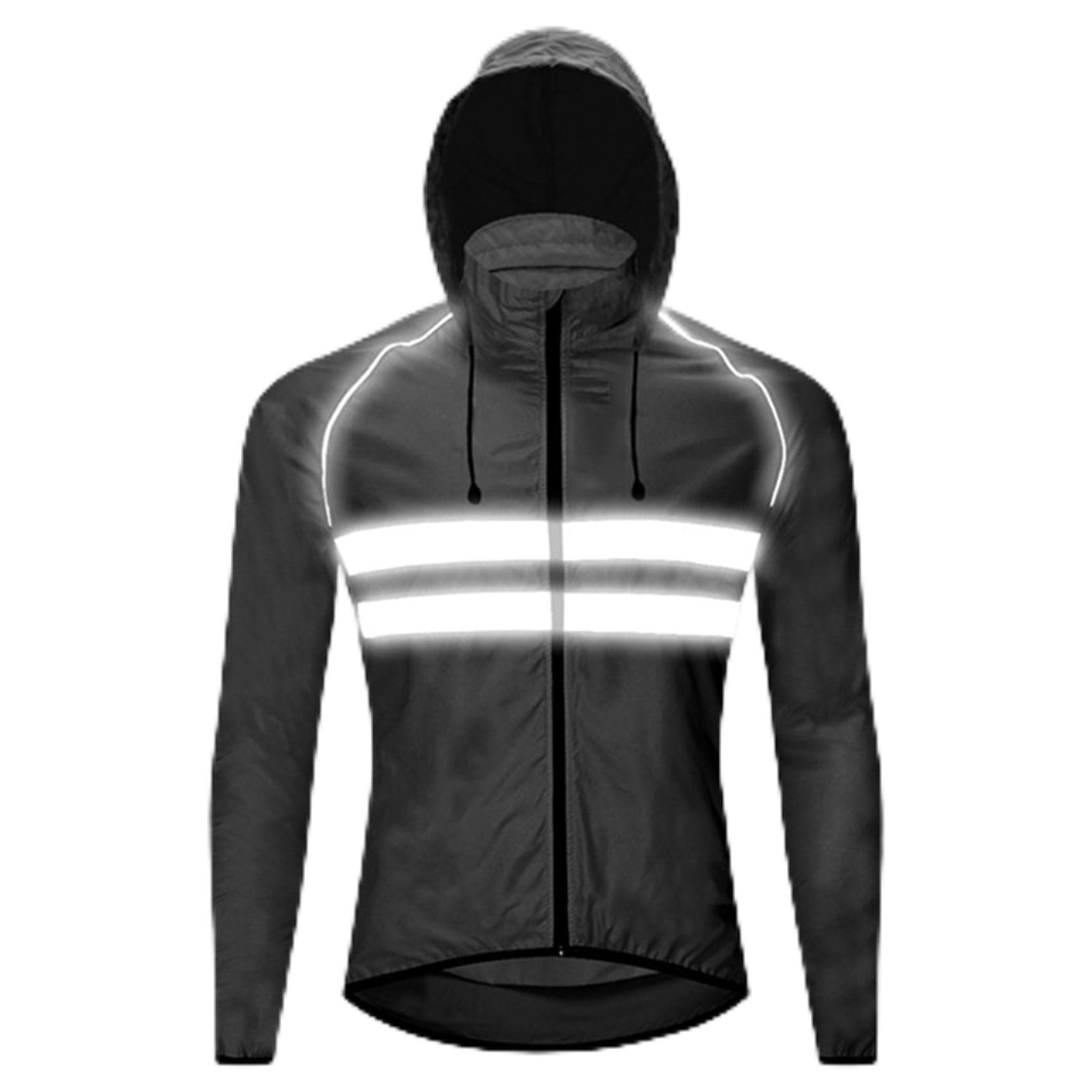 CLMETHE Men's Biking Rain Jackets Cycling Riding Jacket High Vis Bike Cycle MTB Jerseys Outdoor Sports Running Tops Lightweight Full Zip Coat