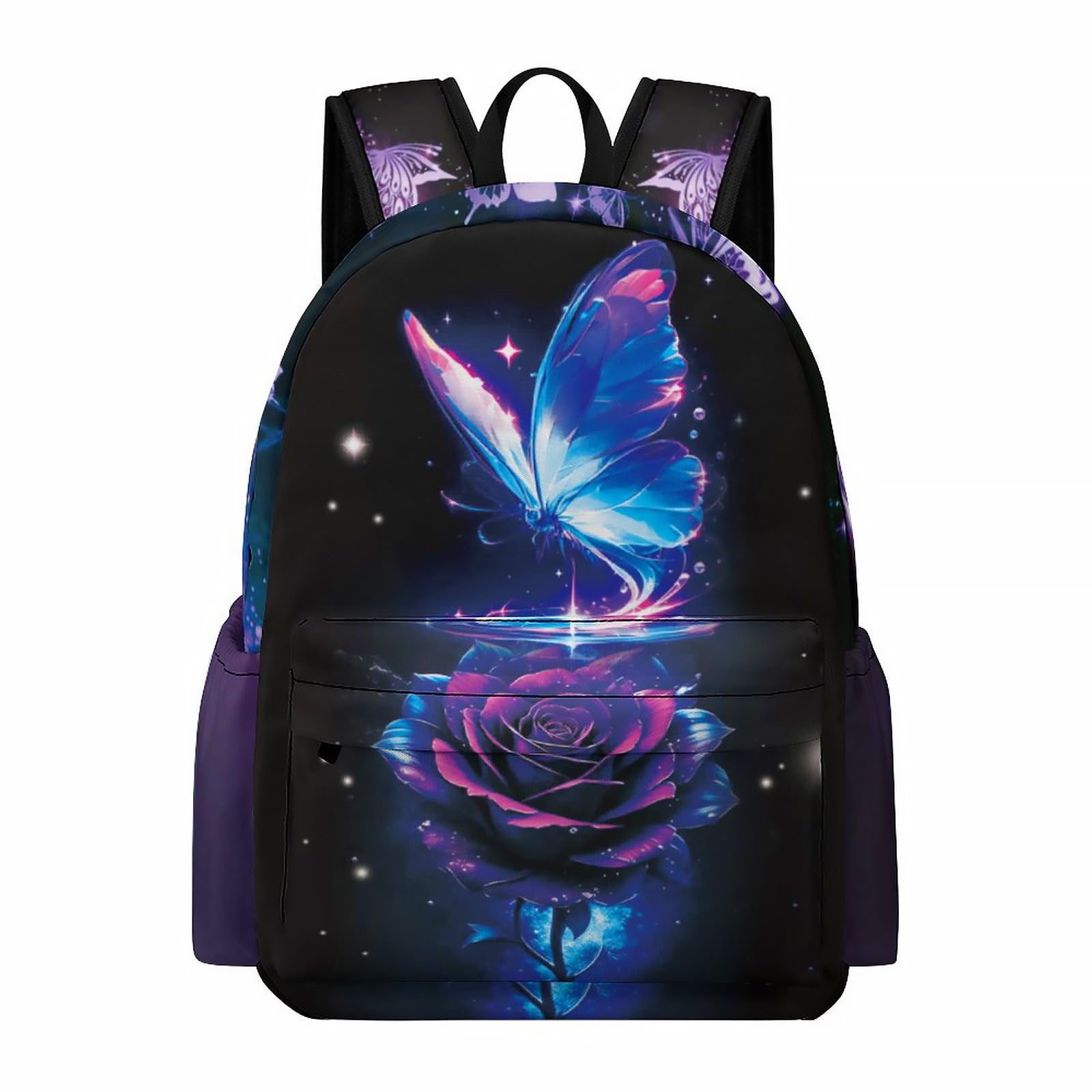 Butterfly Backpack for Boys Kids Girls School Bag 16.5 Inch Cartoon Butterfly Bookbag Travel Backpacks