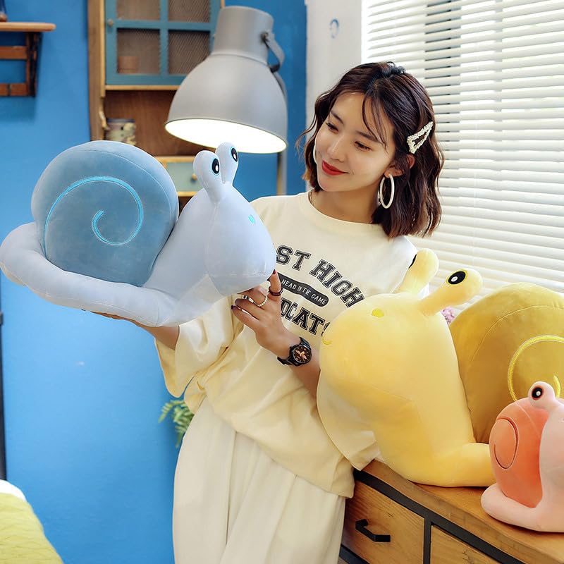JULAN 14.9inch Snail Stuffed Animals Plush Pillow,Soft Snail Stuffed Plush Toys Pillow Cushion Throw Pillow,Cute Snail Plushies Plush Doll for Home Deco Kids Toy Gift (Pink) - Image 3