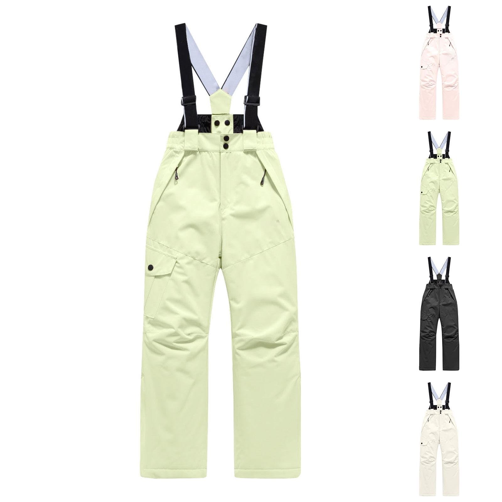 Generisch Pantalon de ski imperméable pour fille et garçon - Pantalon de ski coupe-vent - Salopette doublée - Chaud - Pantalon de neige - Pantalon d'extérieur pour enfants de 6 à 16 ans