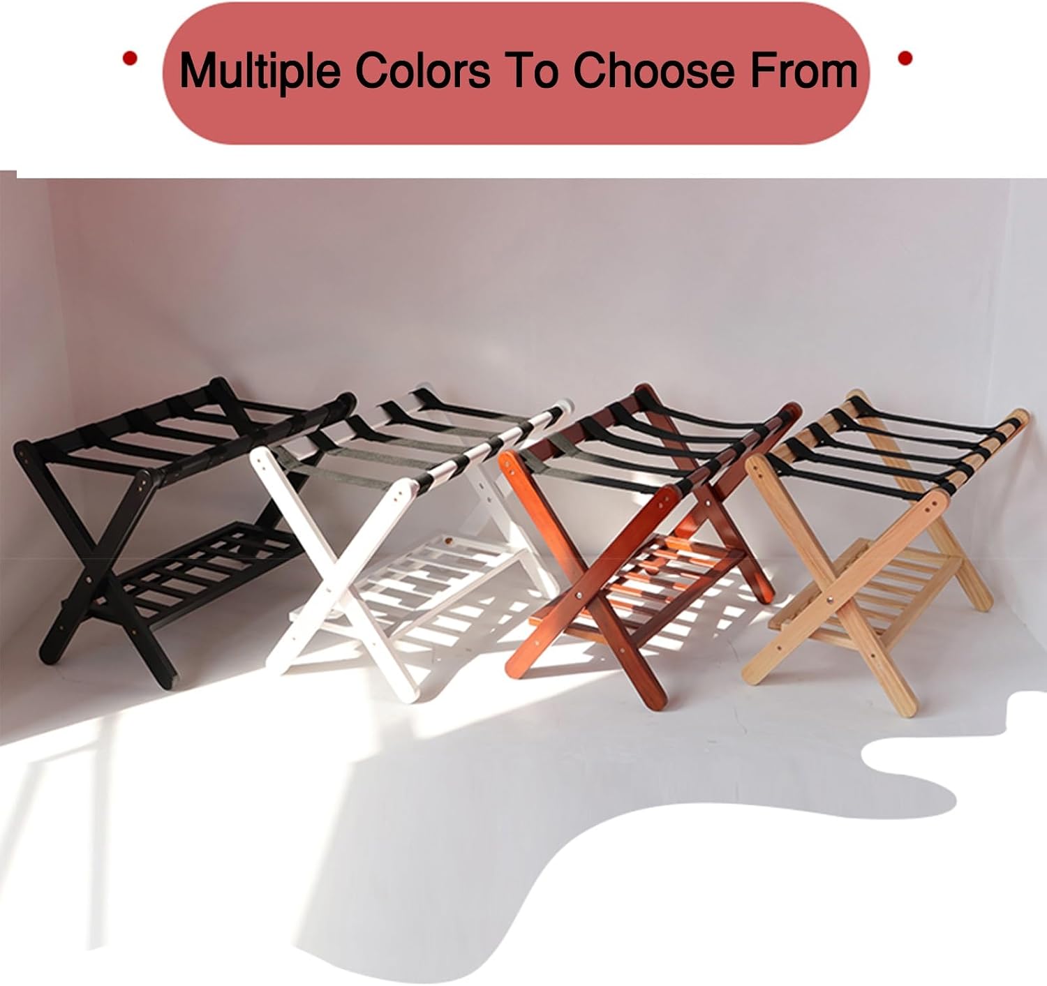 Home Luggage Rack, Foldable Suitcase Holder, Double-layer Storage, Suitable for Guest Rooms, Hotels, Bedrooms(Color-3)